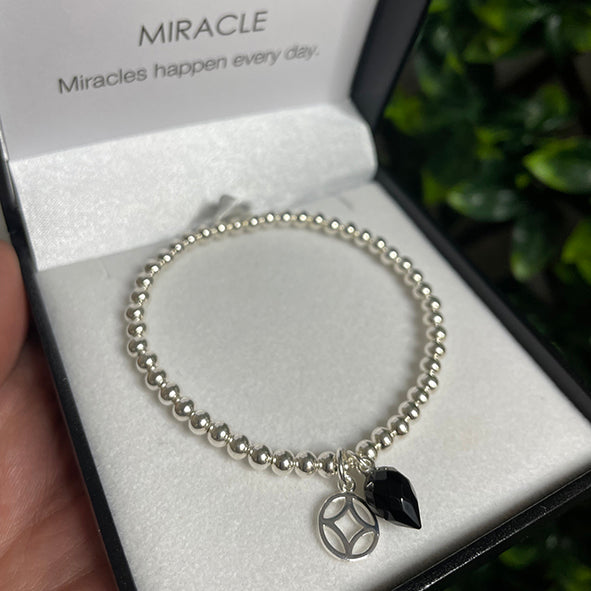 Miracle - Onyx & Silver Bracelet Stack