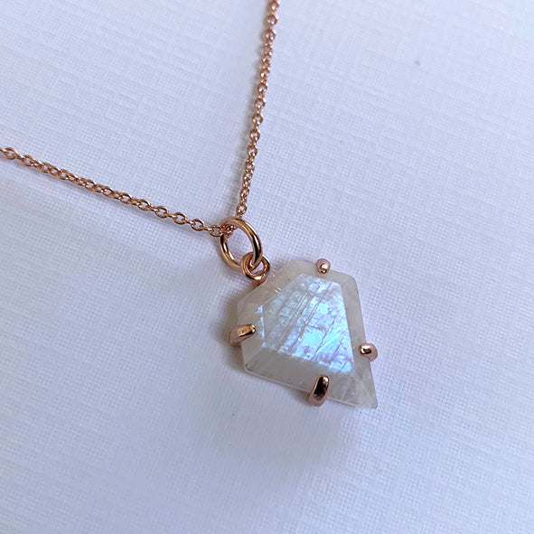 Dream - Moonstone Rose Gold Necklace Australian Designed and owned jewellery collection