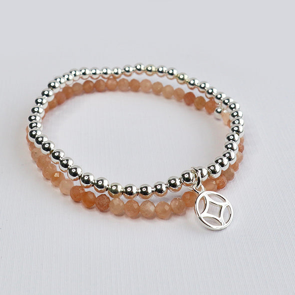 shine miracle sunstone beaded bracelet handmade in tasmania