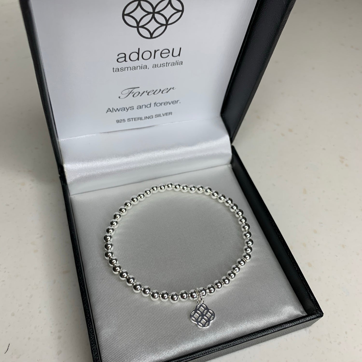sterling silver beaded bracelet handmade in tasmania forever pendant best friend mum sister 